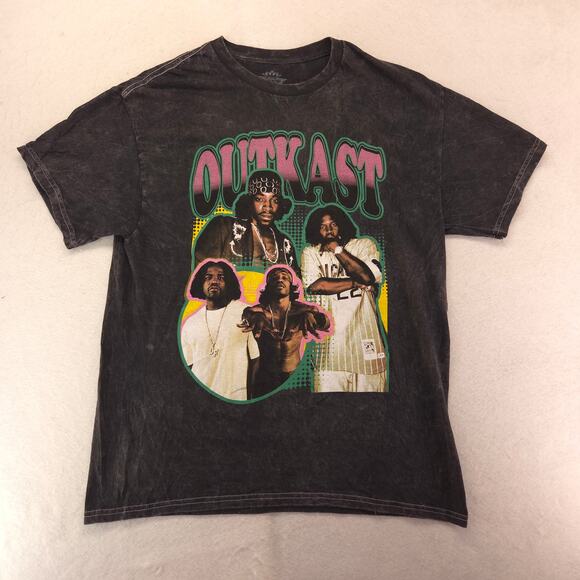 Outkast Rap Graphic Short Sleeve Crew Neck Shirt Mens Size Large L Black - Picture 2 of 9